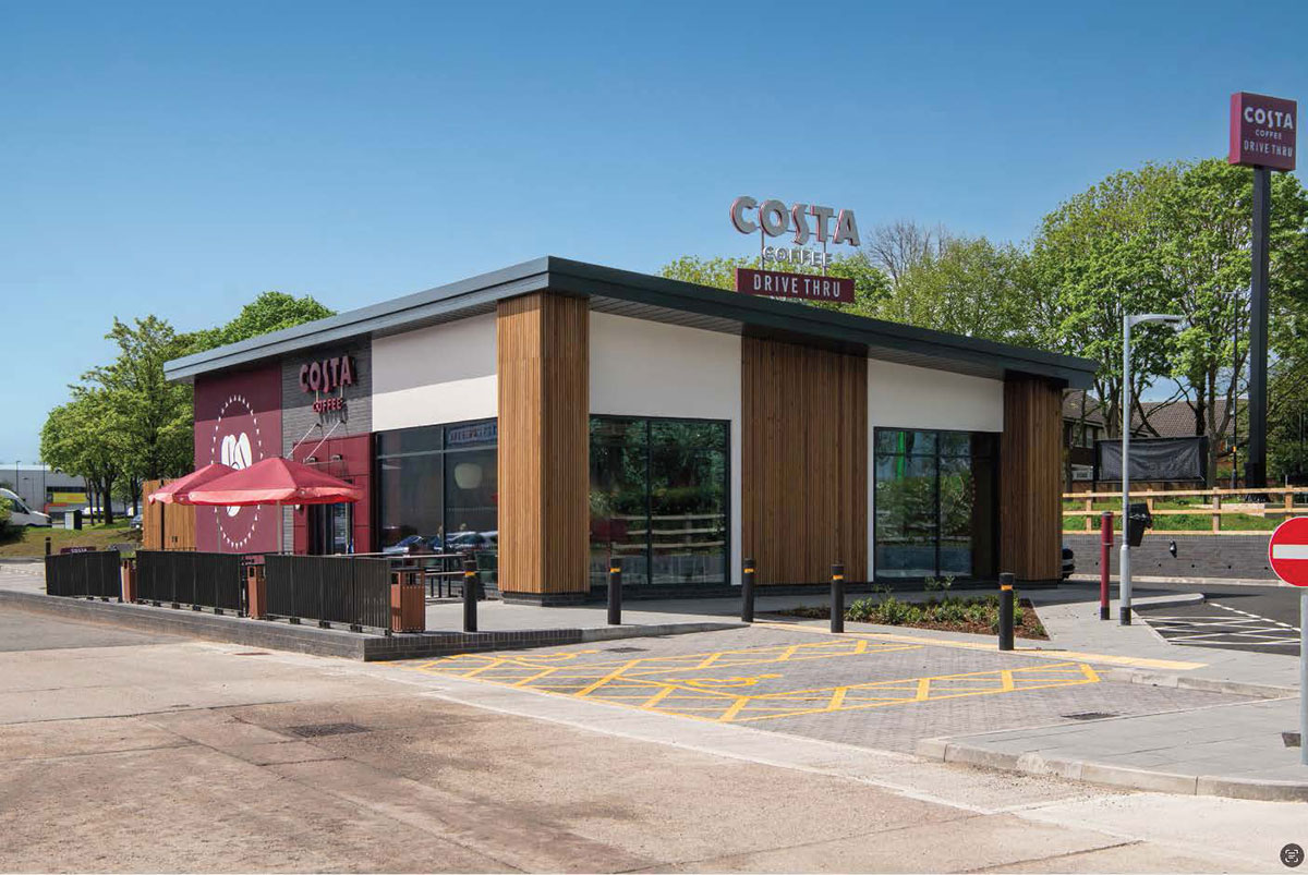 Exterior shot of new built Costa Drive Thru, Minworth (Right Side)