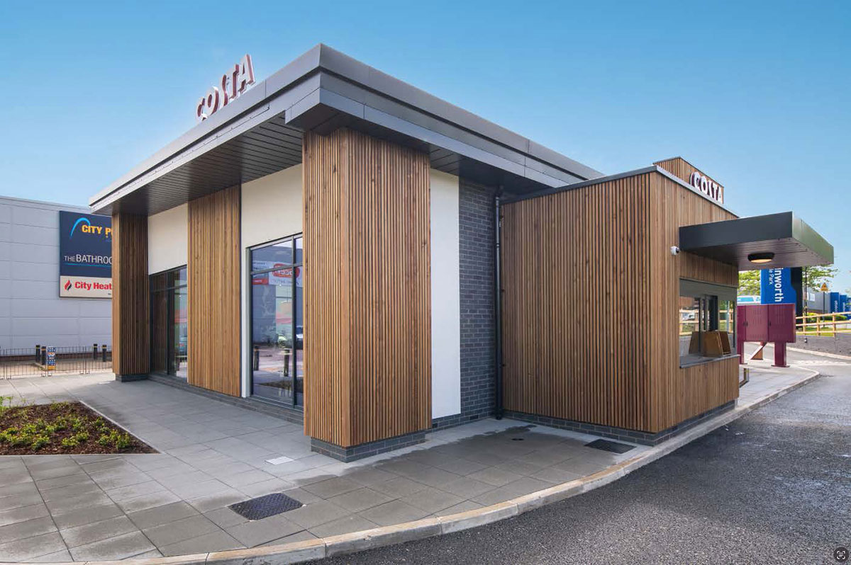 Exterior view, rear of the new Costa Drive Thru, Minworth